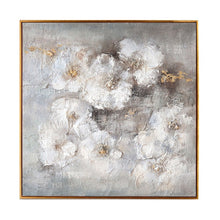 Load image into Gallery viewer, Texture White Flower Picture Wall Art Hand Painted Modern Abstract Oil Painting On Canvas For Living Room Home Decor No Frame