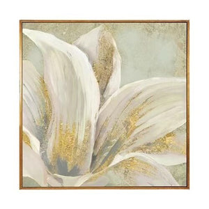 Texture White Flower Picture Wall Art Hand Painted Modern Abstract Oil Painting On Canvas For Living Room Home Decor No Frame