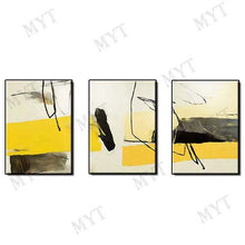 Load image into Gallery viewer, Modern Group Paintings 3 PCS Abstract Handmade 3 Pieces Canvas Oil Painting Art Hand Home Decor Canvas Wall Art Painting