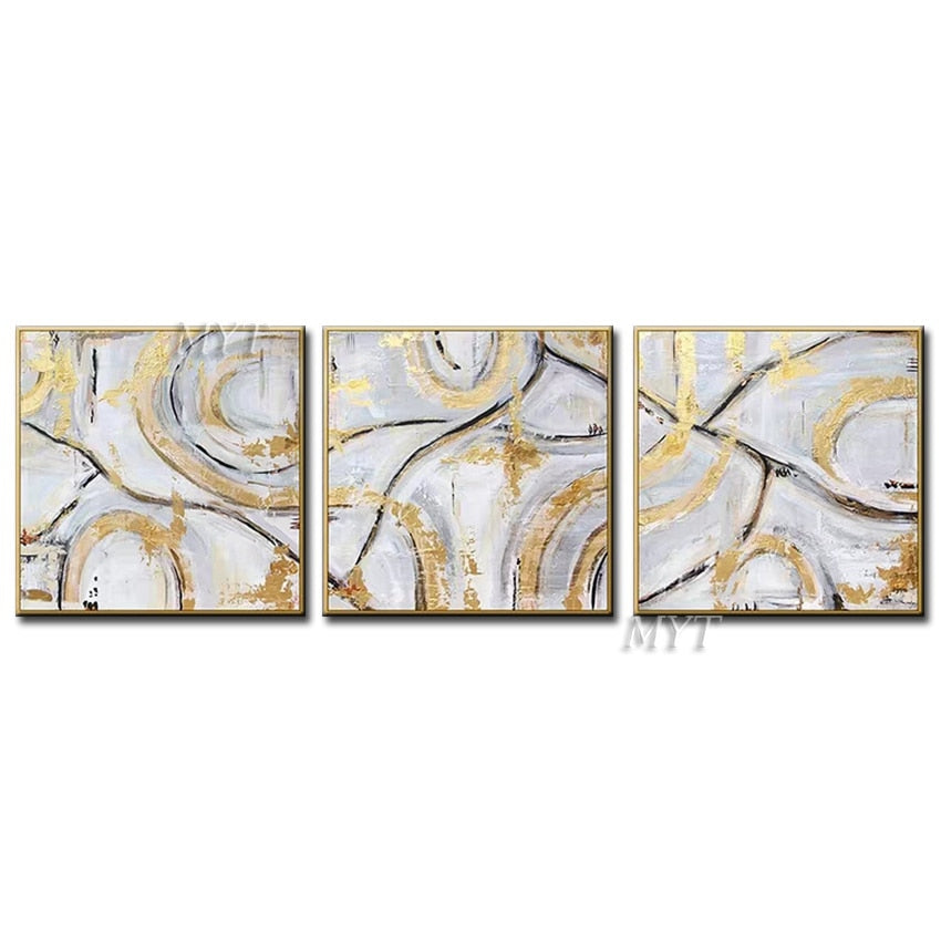 3 PCS Oil Painting On Canvas For Room Decor Modern Big Size 100% Handmade Abstract Picture Hand Painted Custom-made Painting