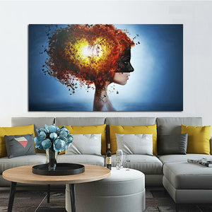 Abstract Girl Flowers Butterfly Pictures Canvas Painting Wall Art For Living Room Modern Home Decoration Posters And Prints