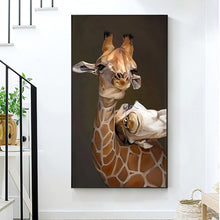 Load image into Gallery viewer, RELIABLI ART Giraffe Poster Animal Pictures Oil Painting On Canvas Wall Art For Living Room Home Decoration Deer Posters Prints