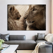 Load image into Gallery viewer, Lion Mother And Child Pictures Canvas Painting Posters And Prints Wall Art for Living Room Modern Home Decoration