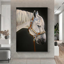 Load image into Gallery viewer, White Horse Posters Animal Oil Painting On Canvas Prints Wall Art For Living Room Modern Home Decor Decorative Paintings Cuadros