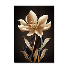 Load image into Gallery viewer, Golden Black Flower Poster Light Luxury Abstract Wall Art Canvas Print Modern Painting Wall Pictures for Living Room Home Decor