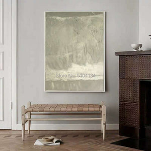 Hand painted Grey and White Color Abstract Oil Paintings Modern Oil Painting on Canvas Wall Art for Living Room home Decoration