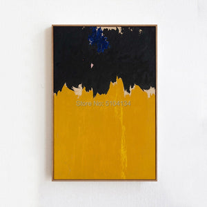 Abstract Yellow And Black Canvas Hand Oil Painting Modern Wall Art Pictures For Living Room Bedroom decoration