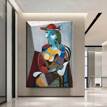 Load image into Gallery viewer, 100% Hand Painted Famous Pablo Picasso Painting Women Painting Sitting Mary Thal Canvas Oil Painting Wall Art Home Decor