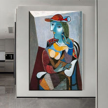 Load image into Gallery viewer, 100% Hand Painted Famous Pablo Picasso Painting Women Painting Sitting Mary Thal Canvas Oil Painting Wall Art Home Decor