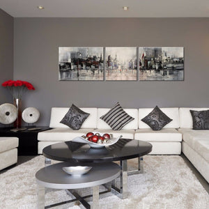 Hand Painted Abstract Canvas Wall Art Modern City Oil Painting on Canvas b03