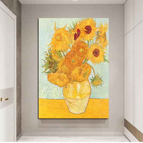 100% Hand Painted The Vase That 12 Sunflower Of Vincent van Gogh Handmade Oil Painting Canvas Wall Art Pictures Home Decoratz
