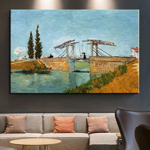 100% Hand Painted Oil Paintings Van Gogh Road with Cypress  Wall Art Impressionist Pictures Living Room Decoration Home Decor