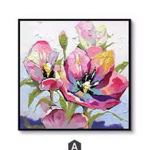 Load image into Gallery viewer, Modern Artist Painted Abstract Blue Red Flower Oil Painting On Canvas Wall Art Frameless Picture Decor For Living Room Home Gift