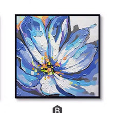 Load image into Gallery viewer, Modern Artist Painted Abstract Blue Red Flower Oil Painting On Canvas Wall Art Frameless Picture Decor For Living Room Home Gift