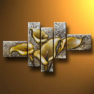 5pcs Hand Painted Oil Painting Modern Canvas Art Wall Decor Good Ambience-Floral Oil Painting Wall Art