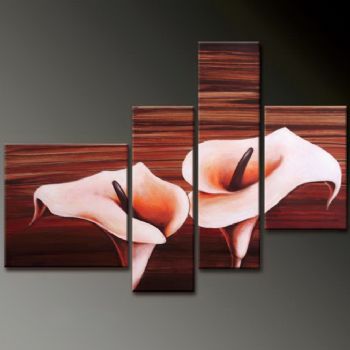 4 Pieces Hand Painted Oil Painting Lordly Callas-Modern Oil Painting On Canvas Art Wall Decor-Floral Oil Painting Wall Art