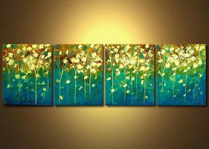 4pc HandPainted Oil Painting A Moment Like This II-Modern Floral Canvas Wall Art-Landscape Canvas Wall Pictures for Living Rooms