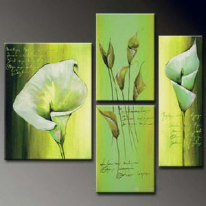 Hand Painting Oil Painting Callas Waiting For A Poet-Modern Oil Painting On Canvas Art Wall Decor-Floral Oil Painting Wall Art