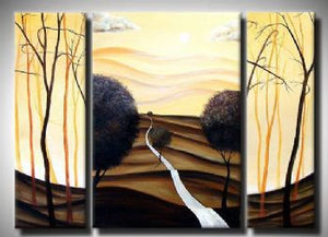 Hand Painted Oil Painting My Home In The Distance-Modern Oil Painting On Canvas Art Wall Decor-Landscape Oil Painting Wall Art