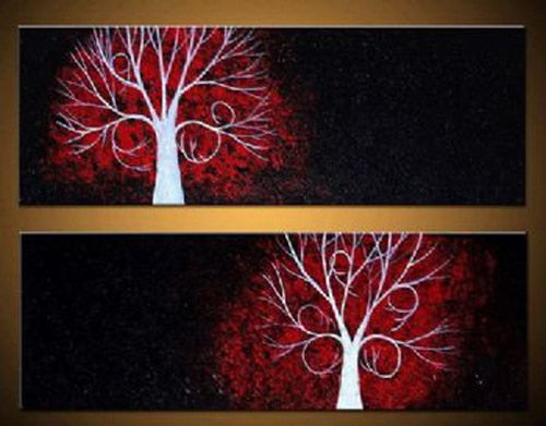 Modern Canvas Oil Painting-Handmade Oil Painting Abstract Oil Painting Wall Art-Light Tree