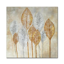 Load image into Gallery viewer, Hand Painted Golden Leaves Oil Paintings On Canvas Abatract Wall Pictures Pop Art Posters For Living Room Home Decoration