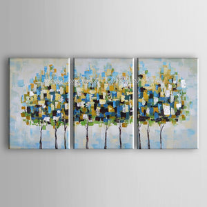 3 Pcs Hand Painted Abstract Trees Oil Painting on Canvas Modern Wall Art Picture For Living Room Home Decoration No Frame