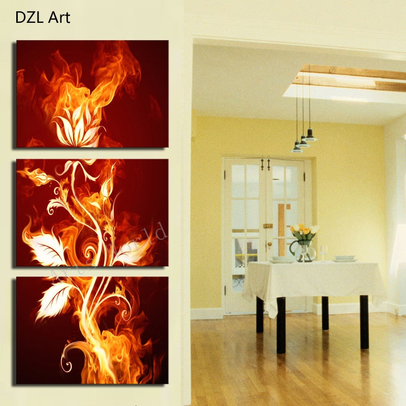 3 Pcs Wall Art Abstract Flower HD Picture Modern Home Decoration Living Room  Canvas Print Painting Wall picture  canvas picture