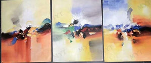 Large Handpainted 3 PCS As 1 Set Landscape Oil Painting On Canvas Wall Art Wall Pictures For Living Room Home Decor