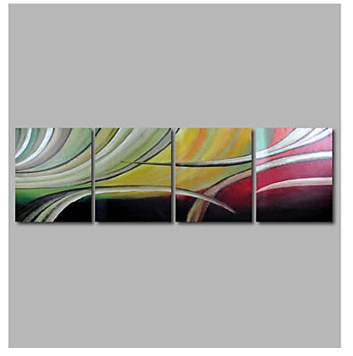 4 Pcs Hand Painted Modern Contempory Color Melodyn Canvas Oil Painting Wall Decor  Abstract canvas Wall art  for living room