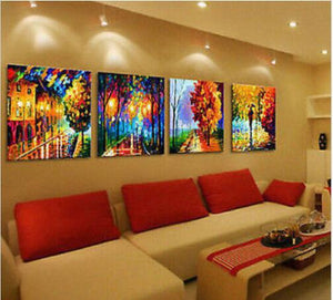 4 pcs Large Modern hand-painted Art Oil Painting Wall Decor canvas No framed