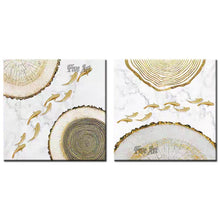 Load image into Gallery viewer, Unframed 2PCs Group Abstract New Gold Foil Oil Painting Wall Decoration Canvas Art Pictures Artwork For Hotel Wall Decoration