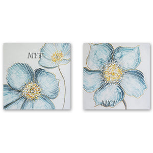 Modern 2PCS Group Flower Oil Painting No Frame New Design Abstract Wall Hanging Decorative Canvas Art Item Christmas Gift