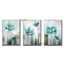 Load image into Gallery viewer, 3 Pieces Abstract Canvas Wall Art Flower Oil Painting Art Unframed 100% Hand-painted Floral Paintings Wall Picture Artwork