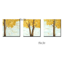 Load image into Gallery viewer, Abstract Artwork 3PCs Group Gold Texture Trees Oil Painting Hand-painted Wall Hangings Canvas Art 3 Panels Artwork For Home
