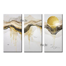 Load image into Gallery viewer, Latest Design Gold Foil Texture Oil Painting Mountain Landscape Sunrise Scenery Canvas Picture Wall Hangings Art For Living Room