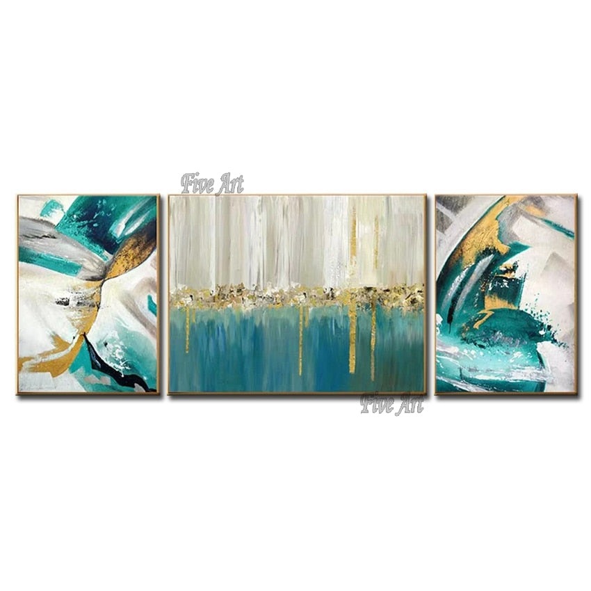 New Abstract Textured Canvas Art 100% Hand-painted 3PCS Group Oil Painting Modern Living Room Decor Large 3 Panels Wall Art