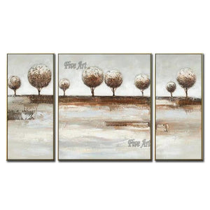 Cheap Handmade 3PCS Group Forest Trees Oil Painting Wall Canvas Art Colorful Wall Picture Unframed Artwork Home Decoration