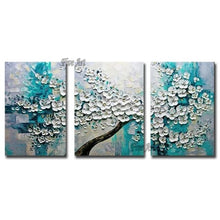Load image into Gallery viewer, Red Flowers Pictures Oil Painting Hand Painted Free Shipping Canvas 3PCS Painting Wall Art Home Decoration Paintings Wall Art
