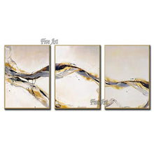 Load image into Gallery viewer, 3 Panel Abstract Simple Design Canvas Wall Art Pure Handmade Texture 3PCS Group Oil Painting Cheap Hot Sell Artwork Wall Picture
