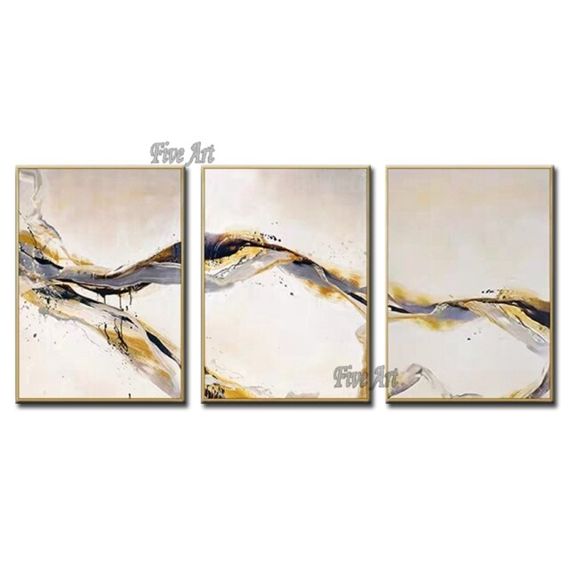 3 Panel Abstract Simple Design Canvas Wall Art Pure Handmade Texture 3PCS Group Oil Painting Cheap Hot Sell Artwork Wall Picture