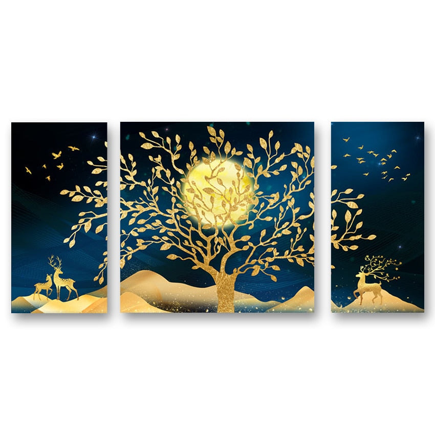 100% Handmade 3PCS 1 Set Home Decorative Paintings Gold Foil Abstract Oil Painting Modern Picture Home Decor As Gift