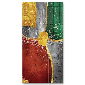 New Colorful Abstract Gold Foil Oil Painting Canvas Wall Art Free Shipping Hanging Paintings Art Supply For Hotel Decoration