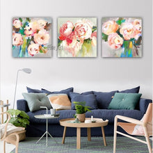 Load image into Gallery viewer, Home decorative 3pcs oilpainting hand-painted abstract flower oil painting modern living room painting decoration unframe
