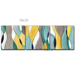 3PCS 1 Set Pictures Oil Paintings Canvas Home Decor Handmade Wall Oil Painting Wall Picture Colorful Paintings Art For Bedroom