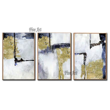 Load image into Gallery viewer, Unframed 3 Panels Abstract Canvas Wall Art Pure Handmade Texture 3PCS Group Oil Painting Canvas Artwork Wall Pictures For Home