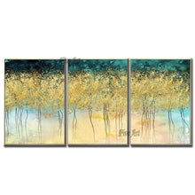 Load image into Gallery viewer, Modern Gold Tree Home Decor Oil Painting 3 Panels Canvas Wall Art Unframed Artwork Picture Pieces Paintings For Living Room