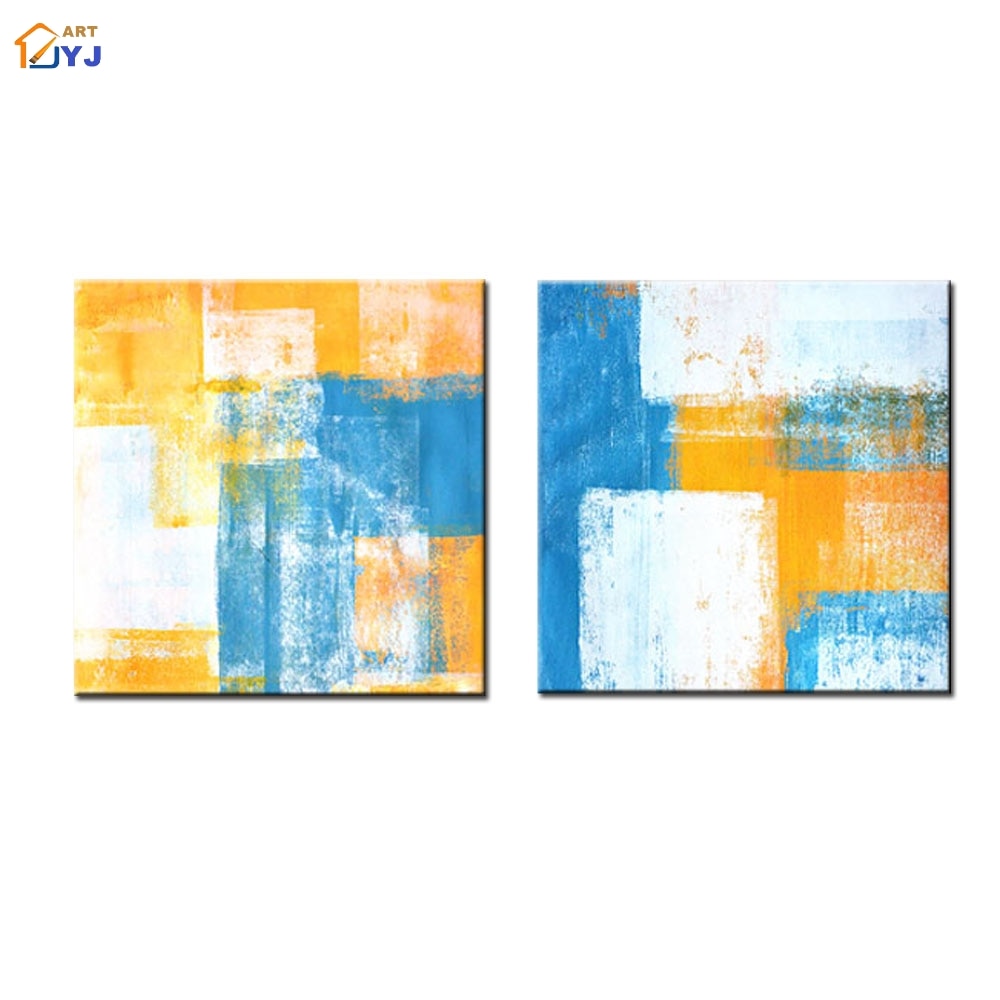 2 Panels Large Abstract Picture Wall Art for Living Room Home Decor Handmade Modern Oil Painting on Canvas Gift No Framed  FC016