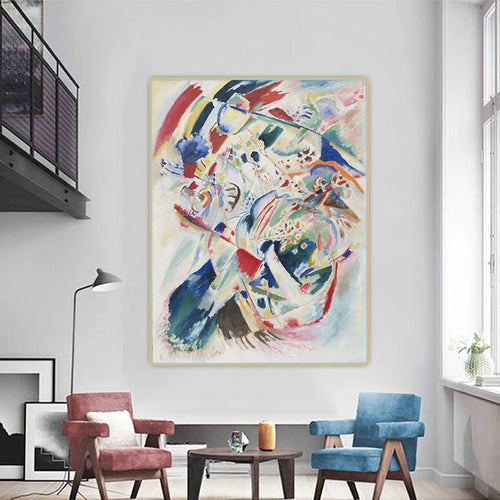 100% Hand Painted Wassily Kandinsky Abstract Canvas Oil Paintings on The Wall for Living Room Home Decor Pictures Christmas Gift