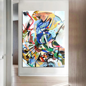 100% Hand Painted Wassily Kandinsky Abstract Art Oil Paintings Famous Wall Pictures Home Decoration Christmas Gift Presents