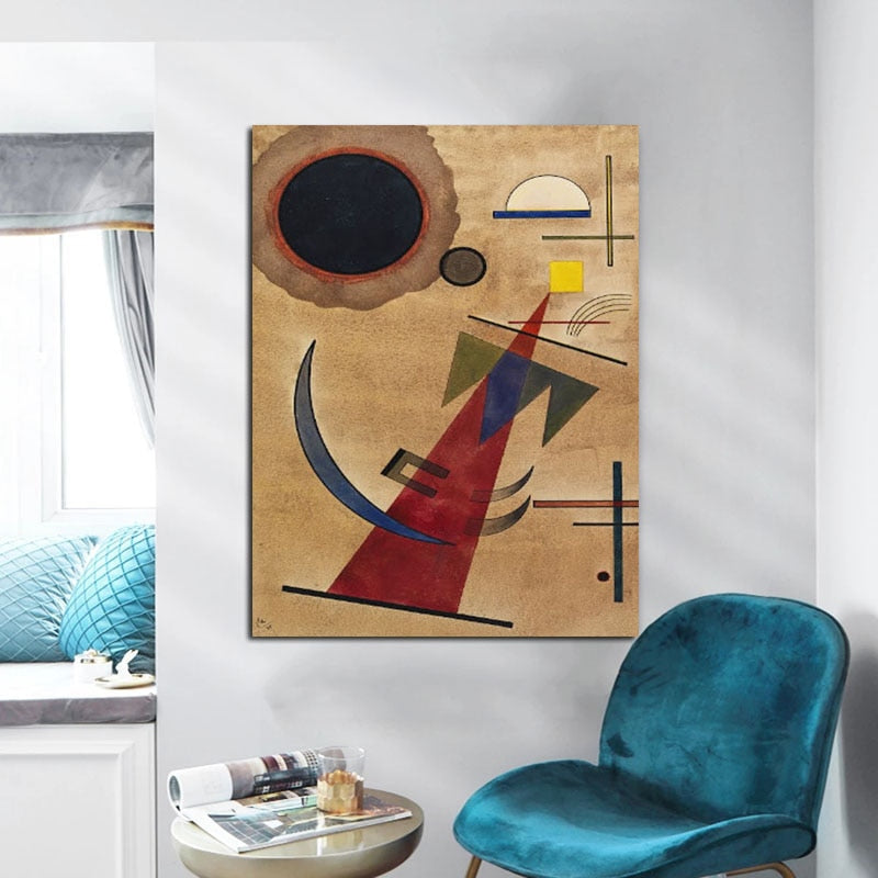 100% Hand Painted Oil Paintings Wall Art Vasily Kandinsky Rot in Spitzform Famous Painting Christmas Gift Wall Pictures Decor
